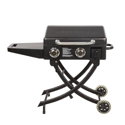 Pit Boss PB2BSPS Gas Griddle, 2 Burner with Folding Legs, Black - Thumbnail 2
