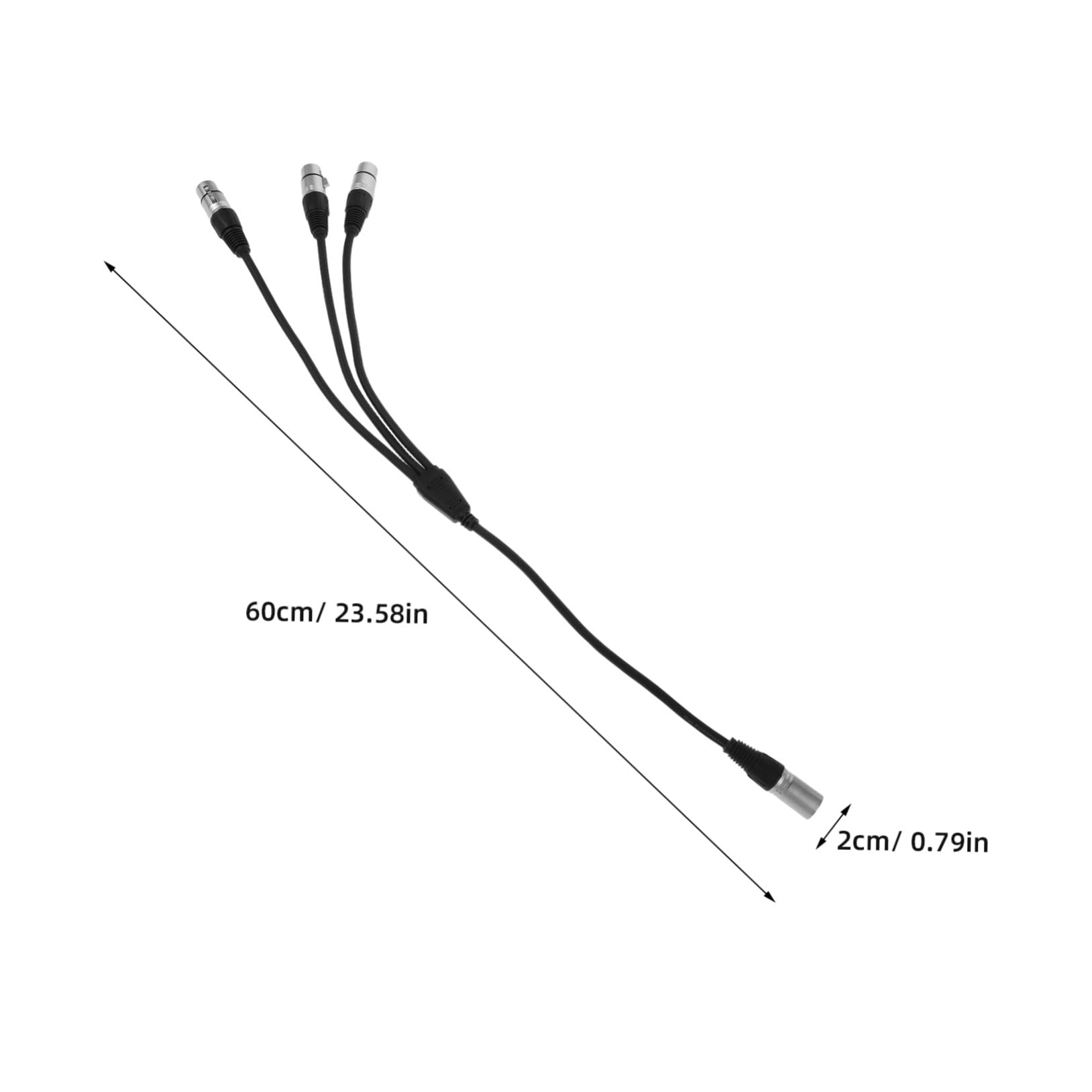 UPKOCH Xlr Mikrofon Splitterkabel 1 zu 3, 0, 6m, 2 Stück, Schwarz