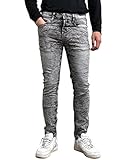 Southpole Mens Stretch Signature Denim Jeans, Marble Grey Black, 34W X 30L US