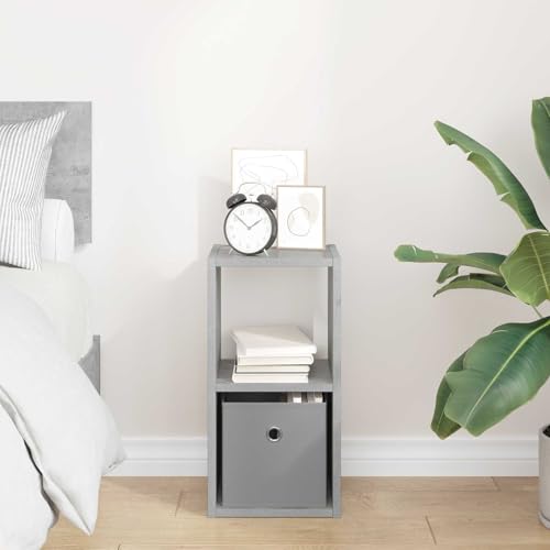 Table de chevet béton gris design moderne en bois avec rangements - 3