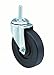 E.R. Wagner Stem Caster, Swivel, Soft Rubber Wheel, Delrin Bearing, 190 lbs Capacity, 5" Wheel Dia, 1-1/4" Wheel Width, 5-1/2" Mount Height, 3/8"-16 Stem Dia, 1" Stem Height