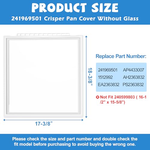 UPGRADED 241969501 Refrigerator Shelf Frame Compatible with Frigidaire Shelf Replacement Parts Crisper Drawer Pan Cover with 241993101 & 241993001 Crisper Cover Support FGHS2631PF4A, LFSS2612TF0 Shelf