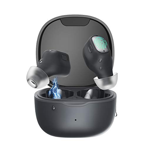 Baseus WM01 Wireless Earbuds Bluetooth Headphones Touch Control 25Hrs Mini Waterproof in-Ear Built-in Mic Headset TWS Stereo Microphone Earphones Long Playtime with USB-C Charging Case Black