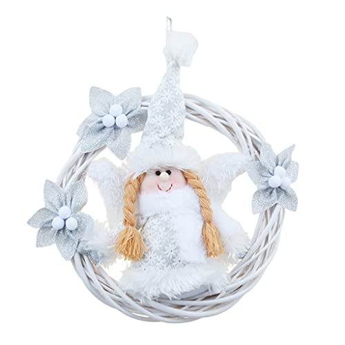 Corona de Navidad artificial para puerta delantera, árbol para colgar en la pared, decoración del hogar
