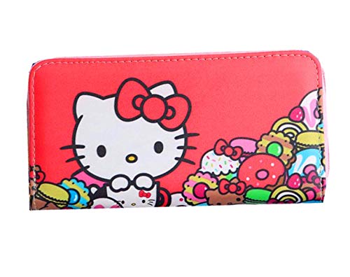 Kerr's Choice Card Holder Wallet Kitty Purse Pu Cat Kitty Clutch Cat Wallet Kawaii Wallet Red #TOP5