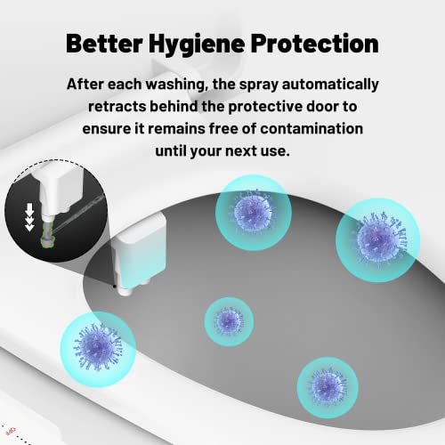 Vanvande Bidet Attachment Front Wash Back Wash Bidet Toilet Attachment Adjustable Water Pressure Dual Nozzles Toilet Bidet Attachment With Brass Inlet (White And Black) #TOP2