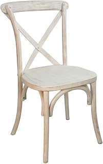 MAKLAINE Modern/Contemporary Wood X-Back Chair in Lime Wash