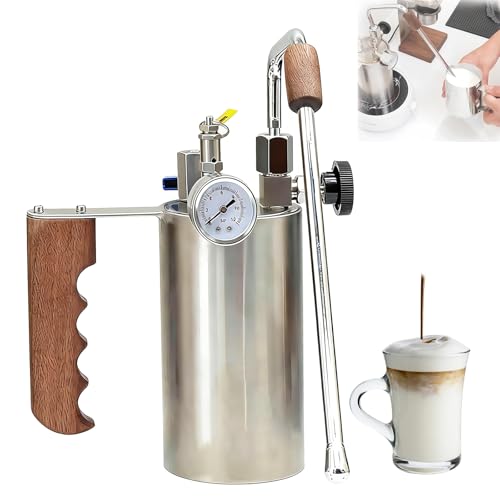 Espumador de leche, máquina de espuma de café con capacidad de 100-500 ml, máximo 4 bares, boquilla de 3 agujeros, calentable, para latte, capuchino, chocolate caliente