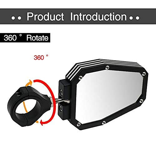 Deyeshiki 2023 Utv Mirror 1.75 Inch Utv Offroad Side View Mirror Compatible With Rzr Mirror Break Away With Ball Joint High Impact Shatter Proof Tempered Glass For Polairs Rzr 1000 Xp(Black) #TOP4