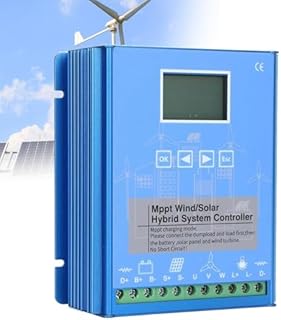 Horizontales Windturbinen-Wechselstrom-Generator-Kit mit Laderegler, 18000W Wind-Solar-Hybrid-Laderegler, MPPT 12V 24V 48V, LCD-Display für Windkraftanlage und Solarmodul, effizientes Energi