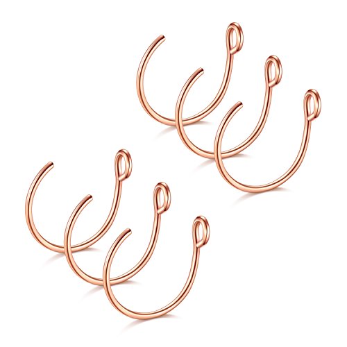 D.Bella Fake Nose Ring, 20G Faux Piercing Jewelry 8mm Fake Nose Ring Hoop for Faux Lip Septum Nose Ring Set