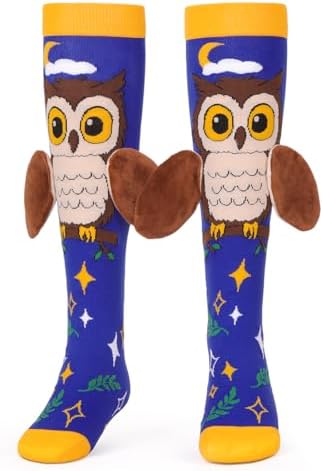 Crazy Socks for Kids - Funny Silly Knee High Animal Socks for 3-12 Years Boys Girls Crazy Sock Day Xmas Gifts