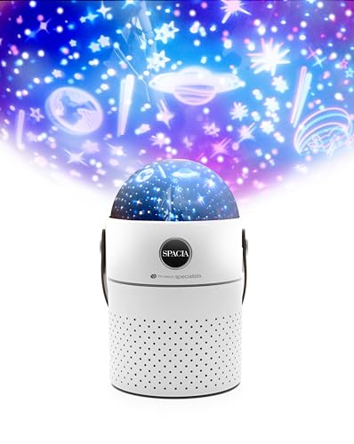 Rio Galaxy Projector Childrens Essential Oil Diffuser, Humidifier & Night Light – 4-in-1 Essential Oil Diffuser, Mist Humidifier, LED Stars Projection, USB Rechargeable, 550ml Tank for Bedroom/Nursery