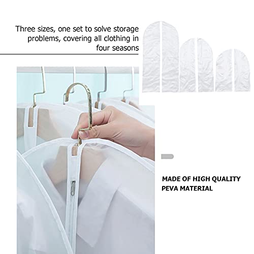 Cabilock 10 peças de bolsa de roupa translúcida para pendurar ternos, bolsa transparente para guarda
