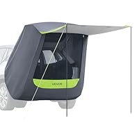 VEVOR Heckklappenzelt Autozelt (1,5 x 1,5 m Hauptzelt), Wasserdichtes (PU2000 mm) Campingzelt mit Sonnensegel & Tragetasche, SUV-Heckzelt für Camping Wandern Outdoor-Aktivitäten Tragbar