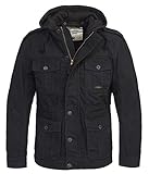 us shell parka m51 schwarz abnehmbare Sweatkapuze Brandit Urban Vintage Parka Sweathood Jacke (Black-Black, XL)