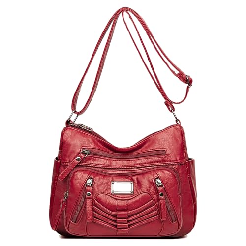 Image of WITERY Crossboby Bag for Women - Soft PU Leather Multi-Pocket Shoulder Bag Handbag with Adjustable Strap
