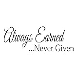 Always earned, never given. - 0223 - Home Decor - Wall Decor - Earned