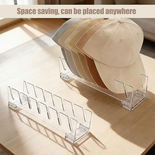 YYTECH 4 Stück Cap Halter, Kunststoff Kappen Organizer, Kappenhalter, MüTzen Aufbewahrung, Cap Aufbewahrung Fasst 28 Hüte, Kappen Organizer für Schlafzimmer, KleiderschräNke, Kommoden und WäNde