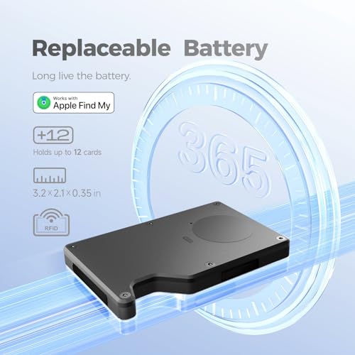 Air Wallet Build-in Finder Tag - Smart Tracker Wallet with Apple Find My, RFID Blocking Slim Wallet, Trackable Minimalist Front Pocket Credit Card Holder & Detachable Money Clip (Air, Black) - Thumbnail 6