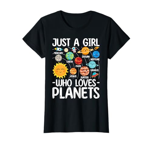 Just A Girl Who Loves Planet Solar Star System Science Space T-Shirt