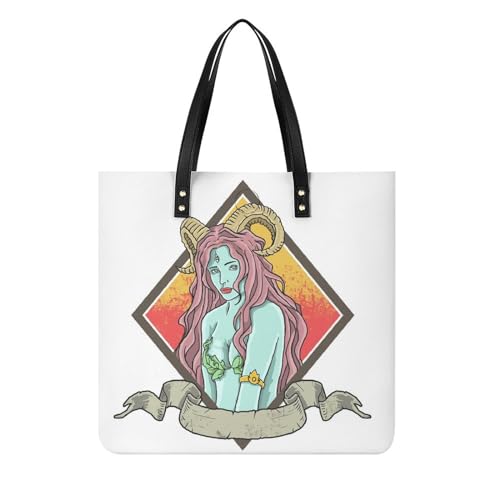 Sac shopping femme sorcière grand sac à bandoulière en toile épaisse
