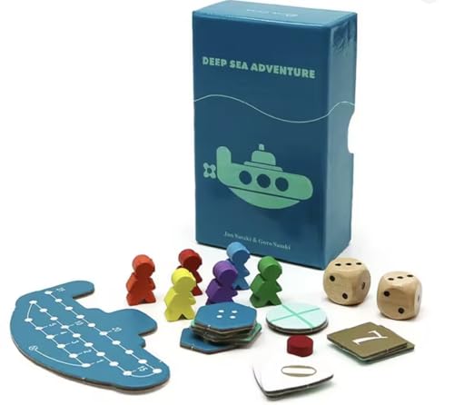 Genérico Deep Sea Adventure, Juego de Mesa portátil Submarino para 2-6 Jugadores, Búsqueda de Tesoros con Tablero, Edad 8+