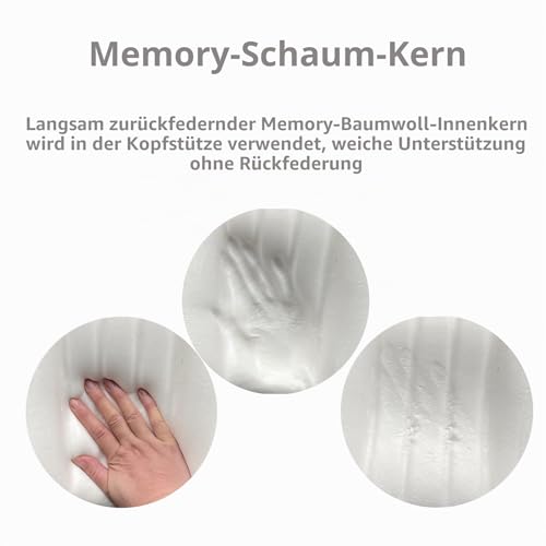 Forbell Auto Kopfstütze Nackenkissen Zubehör Kissen Memory Baumwolle Autozubehör Kopfstütze Kopfstütze Kissen für Auto Wildleder (Schwarz)