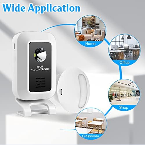 Motion Sensor Alarm Wireless Indoor Motion Detector Alarm with 32 Melodies 450ft Long Range PIR Motion Detector Alert for Home Security
