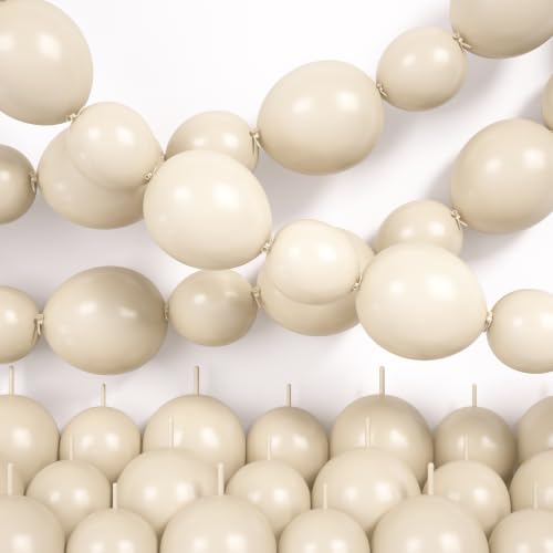 Sand White Linking Balloons, 100Pcs 6Inch and 10Inch Link Balloons by Hapmori - Used condition - US$8.99