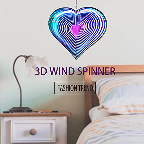 Winusd Wind Spinner Outdoor Metal Decorations, Yard Art Garden Decor, 3Pcs Colorful 3D Stainless Steel Metal Sculptures Kinetic Hanging Wind Spinner Indoor Outdoor Ornaments Gifts Festival Decoration #TOP1