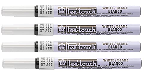 Sakura Pen-Touch Permanent Paint Marker 1.0 Mm Fine Point White Color, Pack Of 4 #TOP24