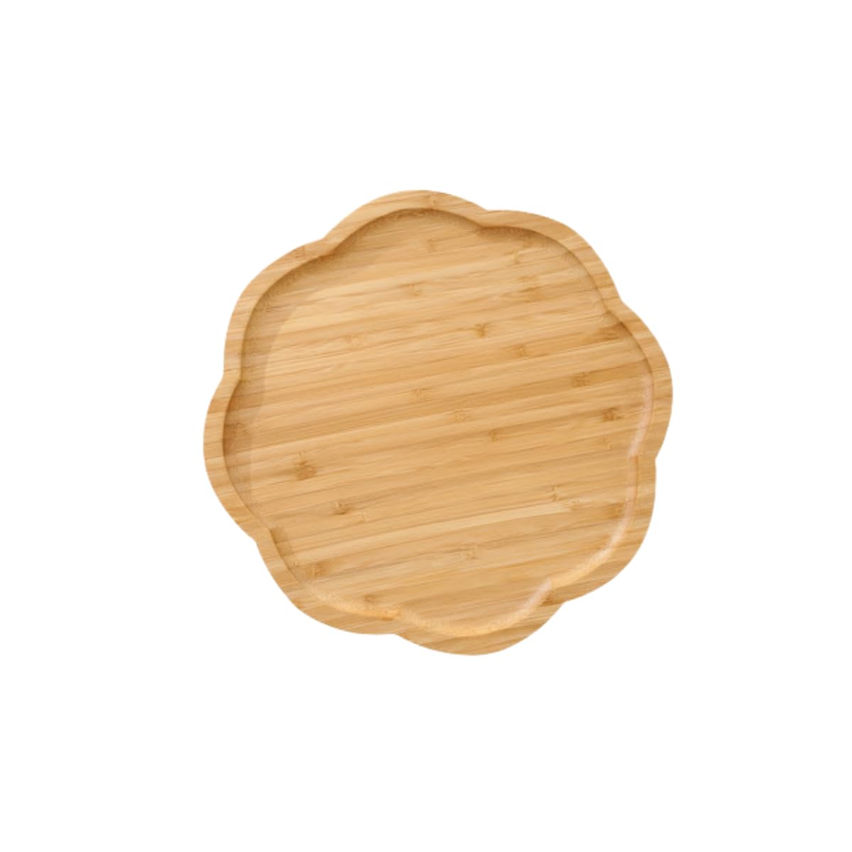 Ryubof Natural Bamboo Flower Shape Serving Tray 7.9in Obon Cafe Style