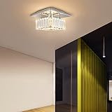 CLAIRDAI Flush Mount Ceiling Light Fixture Mini Chandelier LED Crystal Ceiling Light Square Modern C