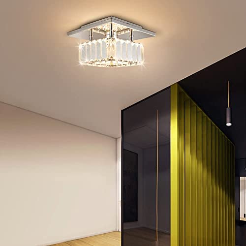 Clairdai Flush Mount Ceiling Light Fixture Mini Chandelier Led Crystal Ceiling Light Square Modern Chandelier Lighting For Bedroom Dining Room Living Room (Warm Light 2700K) #TOP9