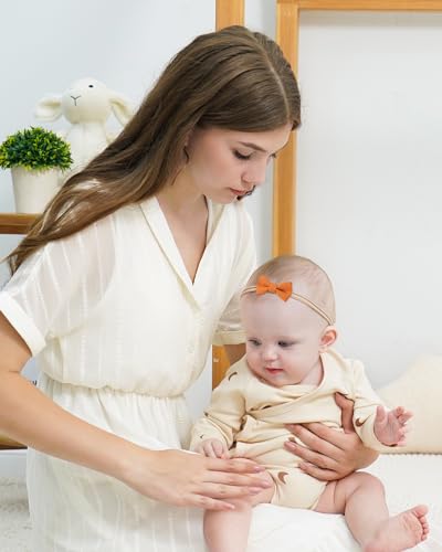 jollybows Baby Girl Bows Headbands 20pcs 2" Newborn Nylon Hairbands Hair Bows for Infant Toddlers4