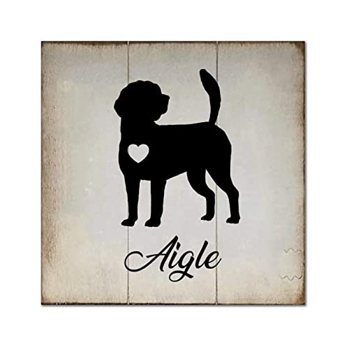 Cadre bois personnalisé motif caniche avec finition gravée