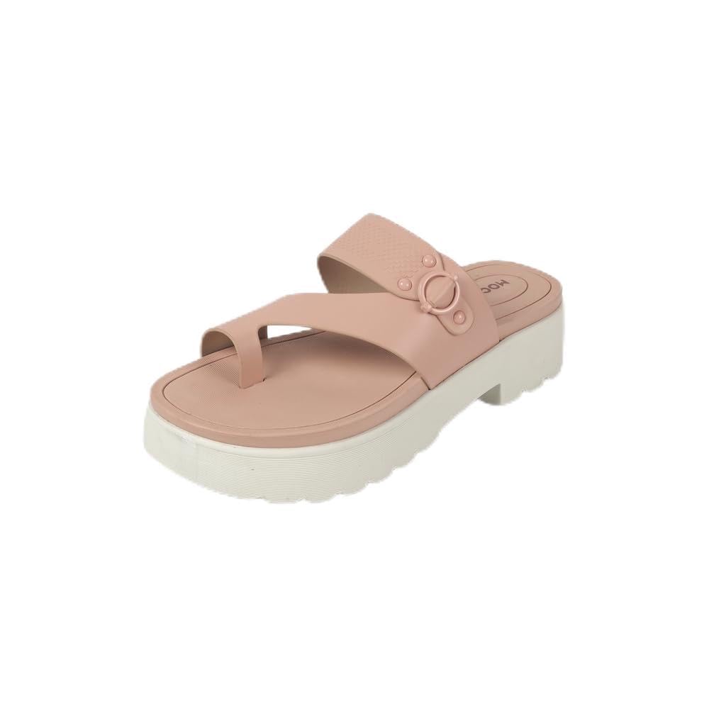 mochi Women's Pink Sandals with Chunky Sole-picture-13