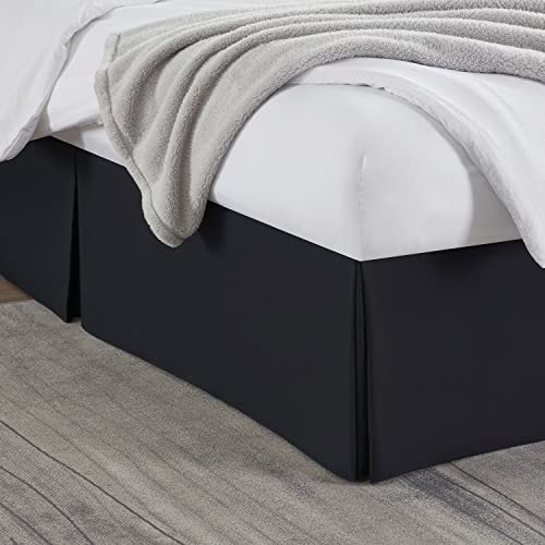 Image of Nestl Black Full Bed Skirt - Full Size Bed Skirt 14 Inch Drop - Brushed Microfiber Bed Skirts - Hotel Quality Pleated Bed Skirt - Shrinkage & Fade Resistant