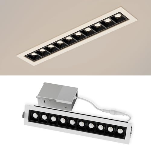 SCON 10W LED Recessed Spotlight, Adjustable Ceiling Accent Light, 5CCT Selectable 3000K-6500K, TRIAC Dimmable Downlight with Junction Box, 30° Beam Angle, Modern Aluminum Lighting Fixture