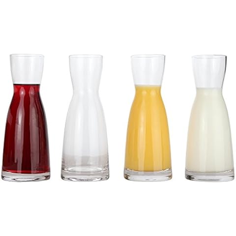 LilysHome Individual Wine Decanters, Set of 4 Mini Wine Carafe Cover