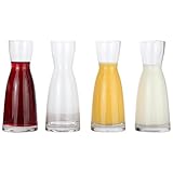 Lily's Home Individual Glass Wine Decanters, Miniature Personal Size Carafes Ideal for Dinner Parties and Wine Tastings, Makes Wonderful Gift. 10 oz. Each, Set of 4