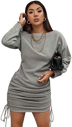 SheIn Women's Long Sleeve Ruched Mini 