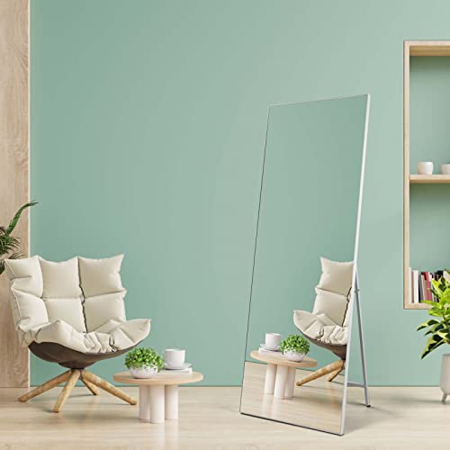Miniatura 7 de Horlimer Espejo De Pie Cuerpo Entero 165x60 Cm, Espejo Pared Blanco Puede Colocarse En La Pared O En El Suelo Del Cuarto De Baño, La Entrada, El Pasillo O El Dormitorio, A Prueba De Explosiones