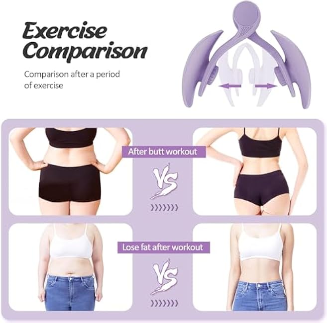 Thigh Master, Pelvic Floor Trainer, Hip Trainer for Postpartum Rehabilitation, Kegel Trainer & Butt, Leg, Arm Toning Master Equipment for Home Gym Workout (Purple Tension Value 12KG)