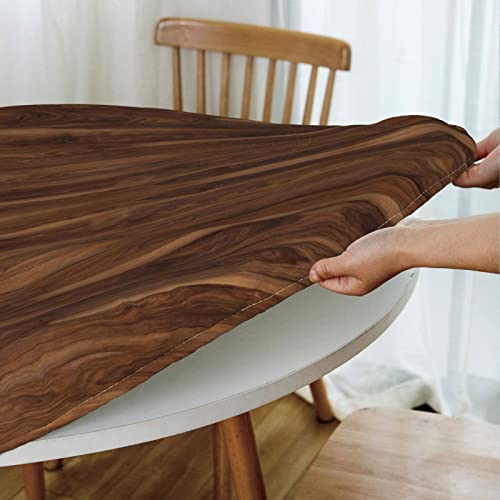 WOAIDY Elastic Edged Round Wood Fitted Table Cloth Cover, Home Decorative Tablecloth for Indoor Outdoor Kitchen Party, Fits 45" - 50" Tables, Medium by WOAIDY - Image 5