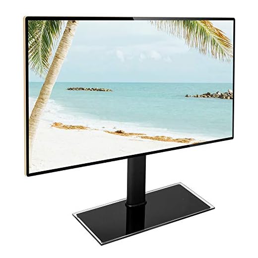 Diy Family Store Väggfäste universal med kolumn bordsskiva TV-stativ för 32–55 tum ett inlägg skrivbord TV-stativ lager 40 kg/max VESA 200 x 200/höjd 3 justerbar