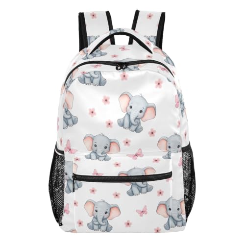 Sac à dos voyage enfant aux motifs éléphants blancs pour des sorties magiques