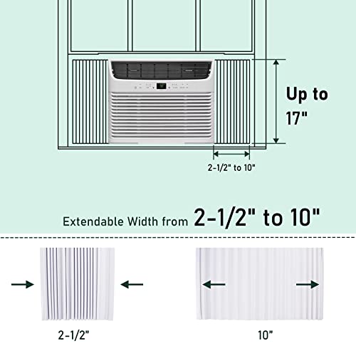 Flehomo Window Air Conditioner Side Panels With Double Layers, Adjustable Insulation Ac Side Panel, Window Unit Replacement Screen, Fits Up To 17" X 10", White #TOP1