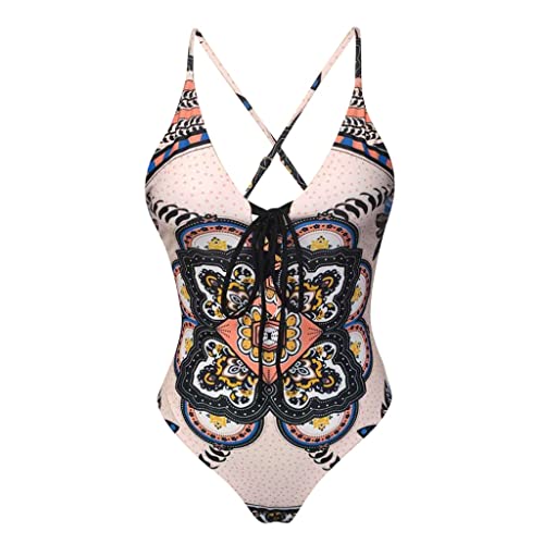 Maillot une pièce floral col en V pour vos journées farniente à la plage